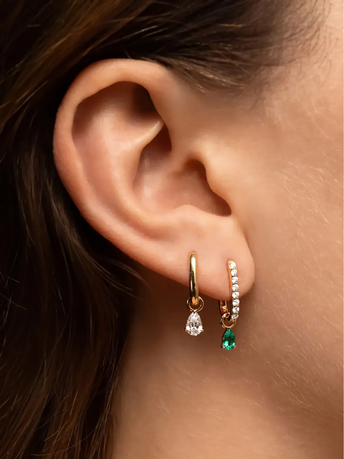 LOEV 14K ローズゴールド アルデイ ダイヤモンド フープピアス - Pink - 画像3