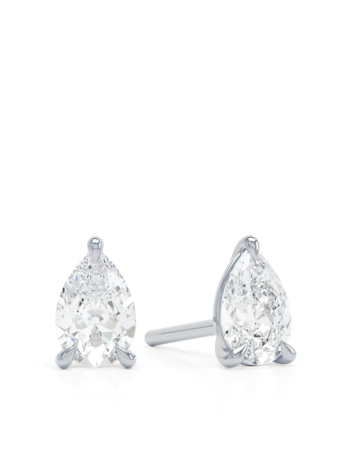 LOEV 18K リサイクルホワイトゴールド ダイヤモンド スタッドピアス - シルバー - 画像2
