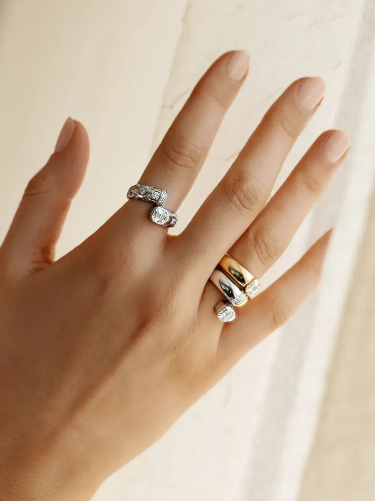 LOEV 18kt recycled white gold トワエモア ダイヤモンドリング - 画像3