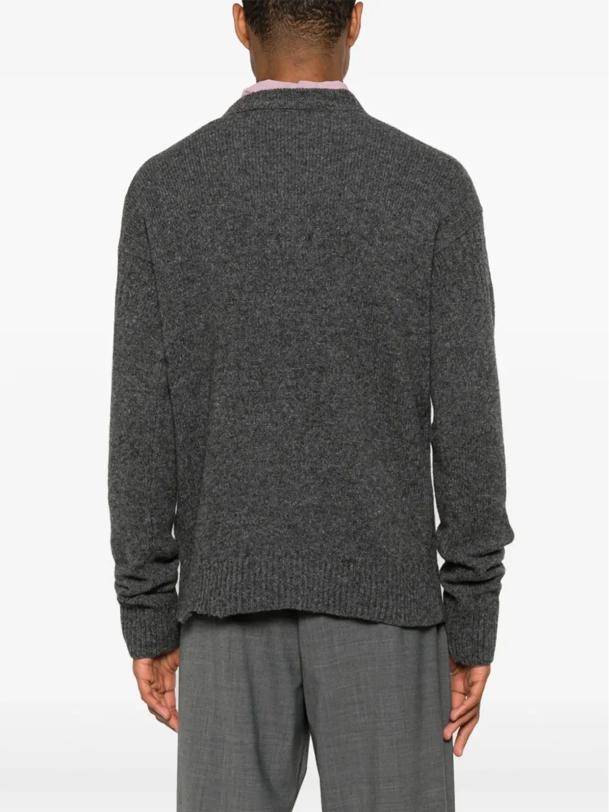 Marni シェットランド編み リップドディテール ジャンパー - グレー - 画像4