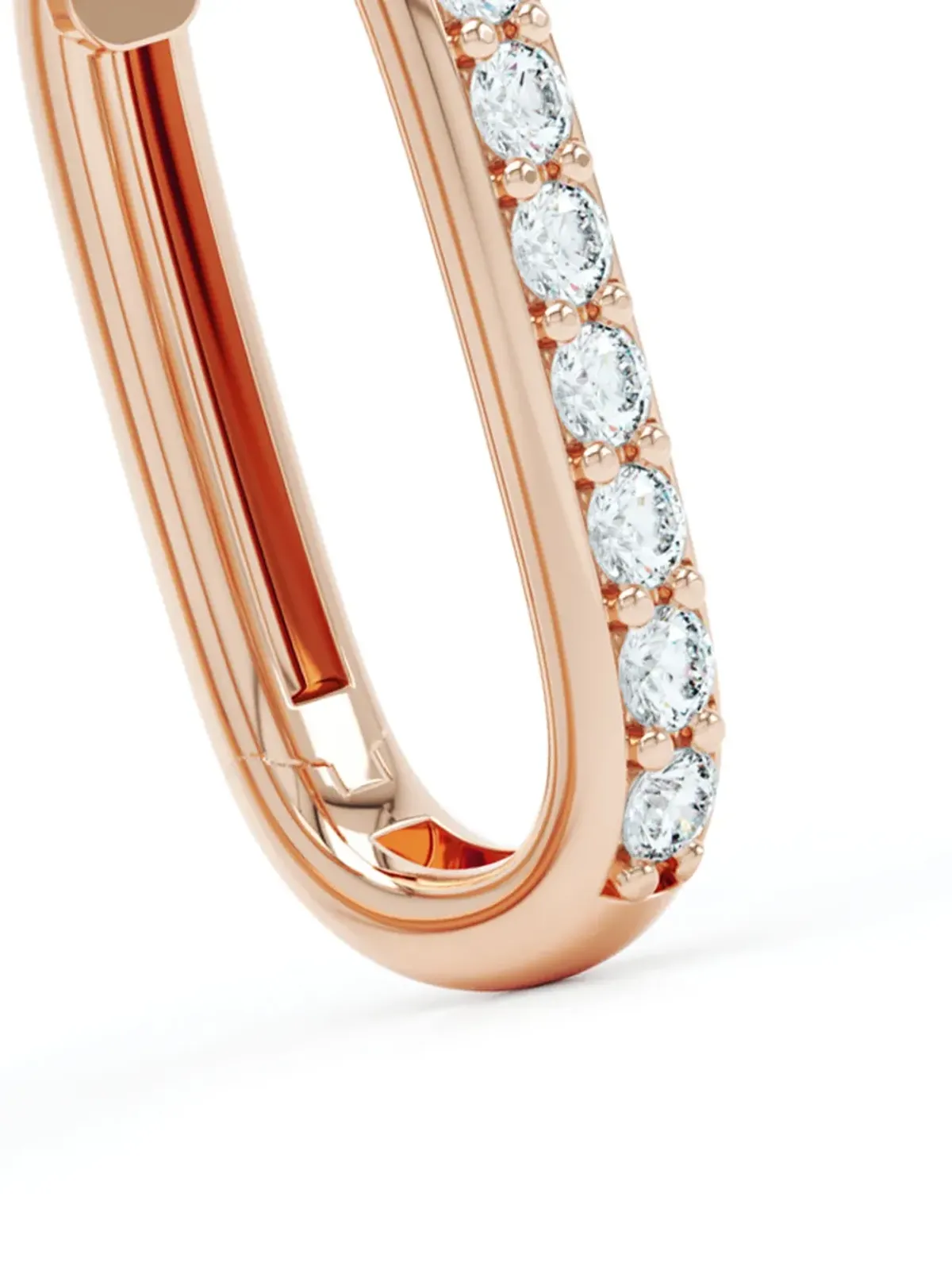 LOEV 14K ローズゴールド オールデイ ダイヤモンド フープ ピアス - 画像2