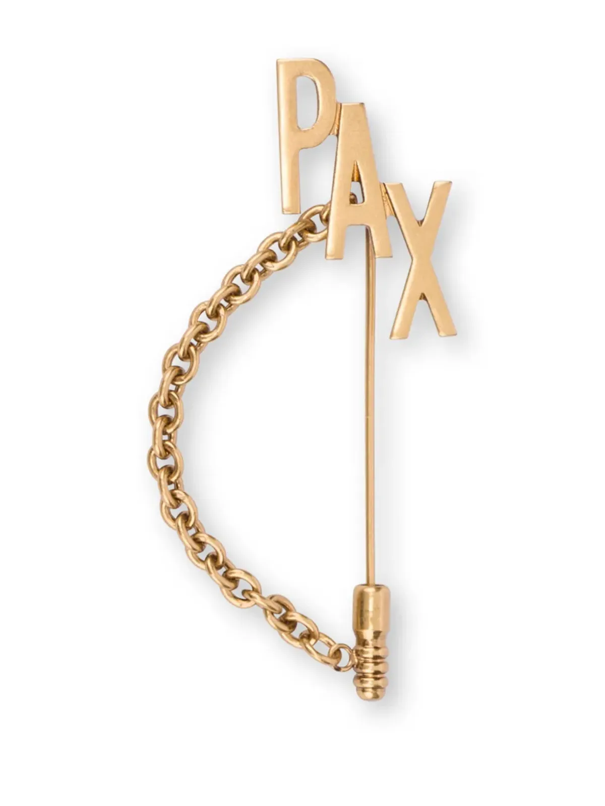 Moschino Pax字入りチェーンディテール ブローチ - 画像3