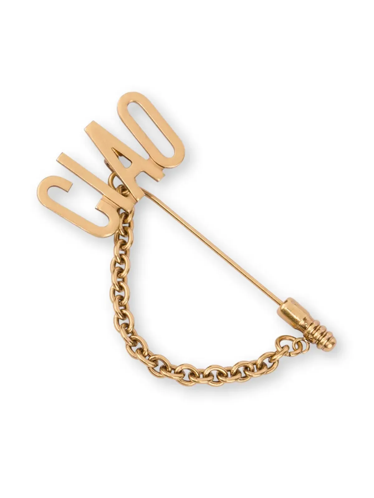 Moschino チャオ チェーンディテール ブローチ - ゴールド - 画像1