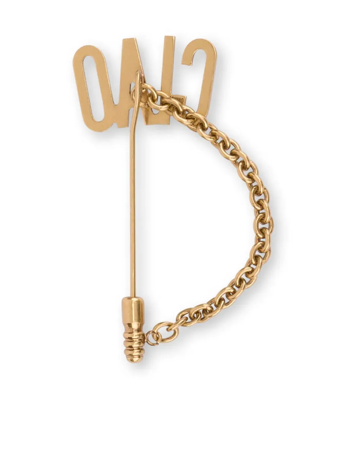 Moschino チャオ チェーンディテール ブローチ - ゴールド - 画像2