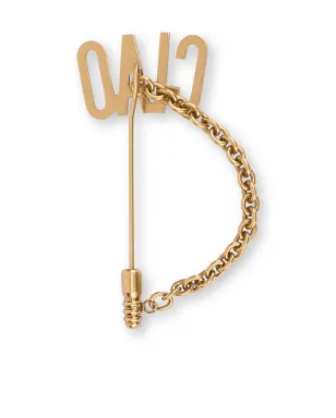 Moschino チャオ チェーンディテール ブローチ - ゴールド - サムネイル2