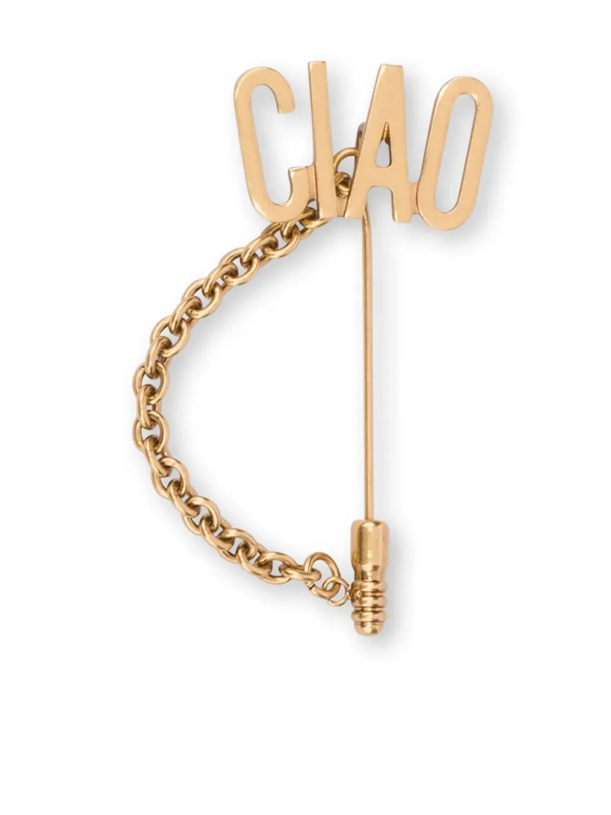 Moschino チャオ チェーンディテール ブローチ - ゴールド - 画像3