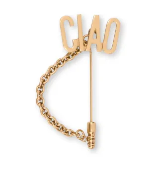 Moschino チャオ チェーンディテール ブローチ - ゴールド - サムネイル3