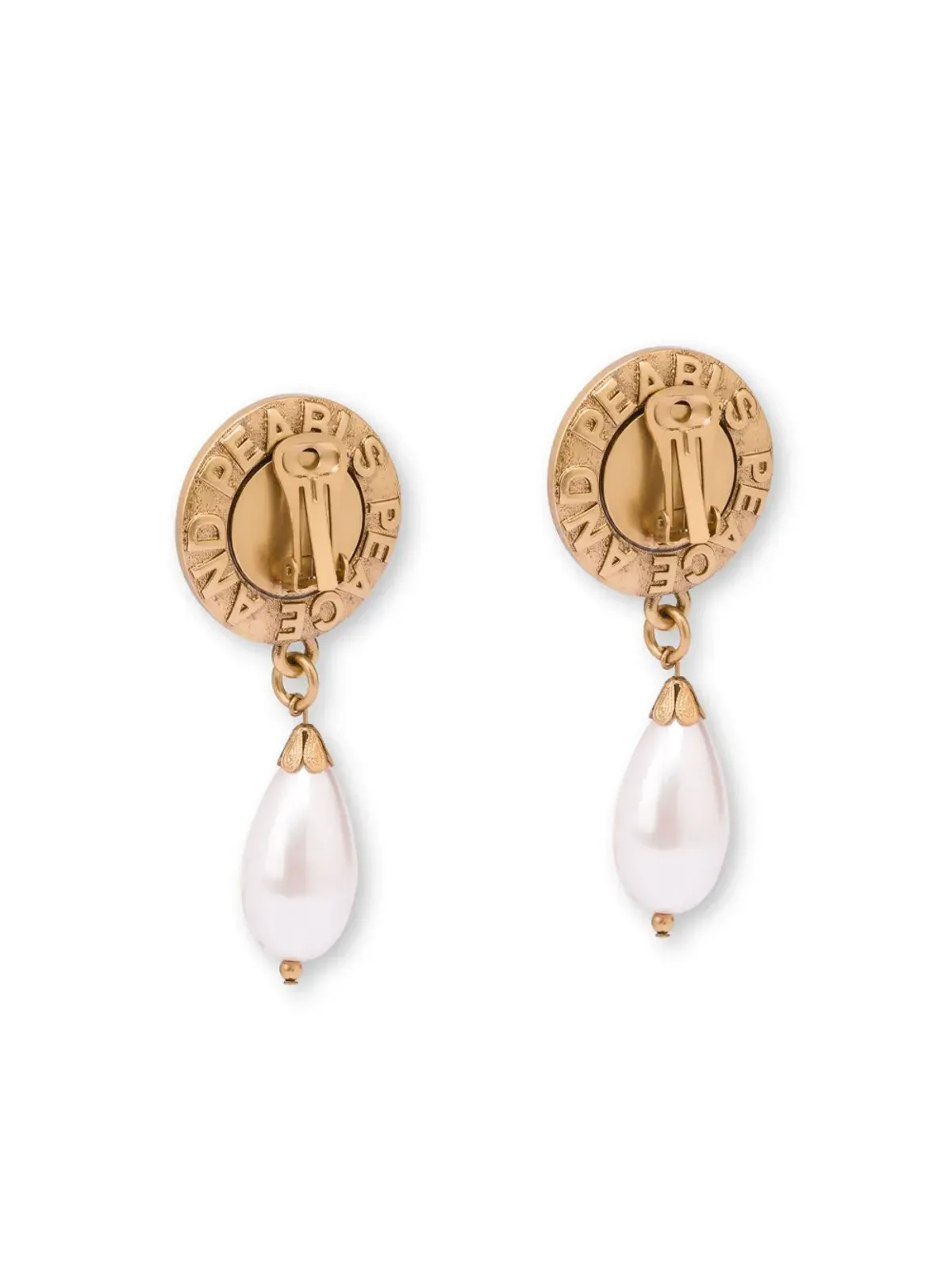 Moschino Peace and Pearls ドロップイヤリング - ゴールド - 画像2
