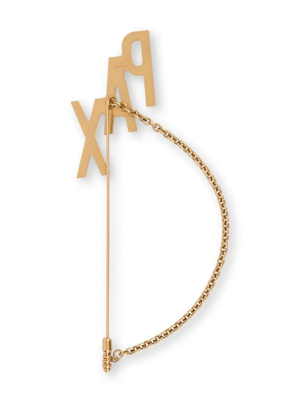 Moschino Pax チェーンディテール ブローチ - ゴールド - 画像2