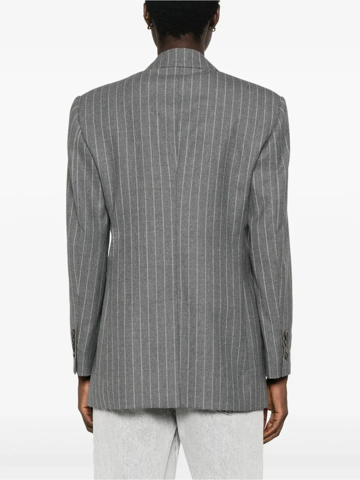 Brunello Cucinelli ピンストライプ ウール ブレザー - グレー - 画像4