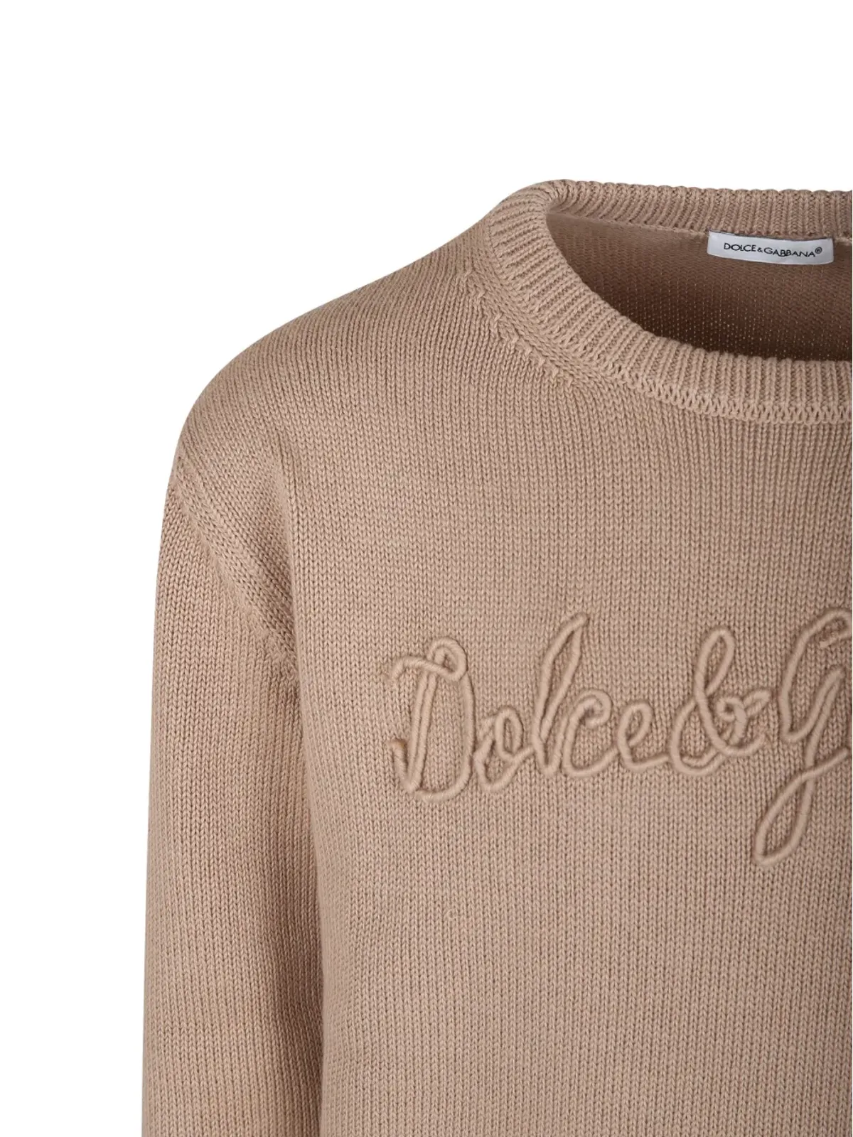 Dolce & Gabbana Kids ロゴ刺繍丸首ニット - 画像3
