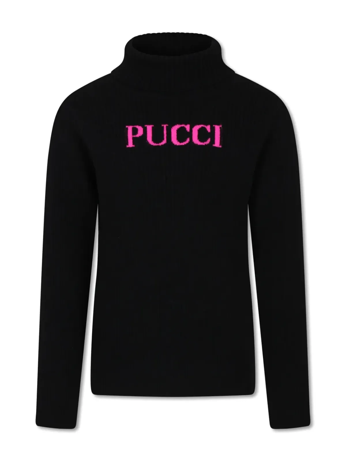 PUCCI Junior インターシャ編みロゴ ロールネック ジャンパー - 画像1