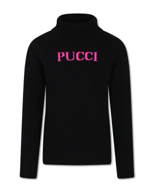 PUCCI Junior インターシャ編みロゴ ロールネック ジャンパー - サムネイル1
