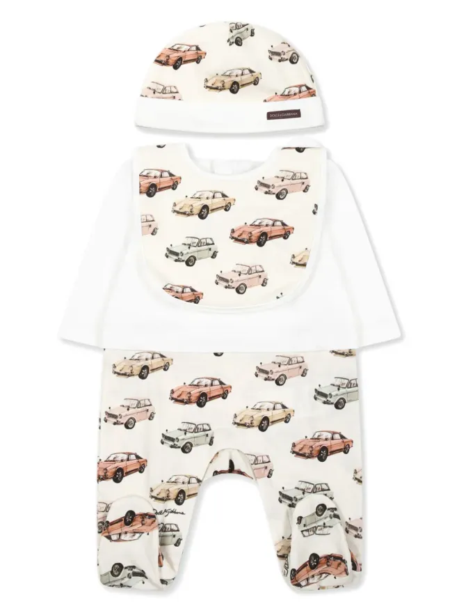Dolce & Gabbana Kids Dolce & Gabbana Kids ロゴアップリケ コットン トラウザーズセット ホワイトの商品画像