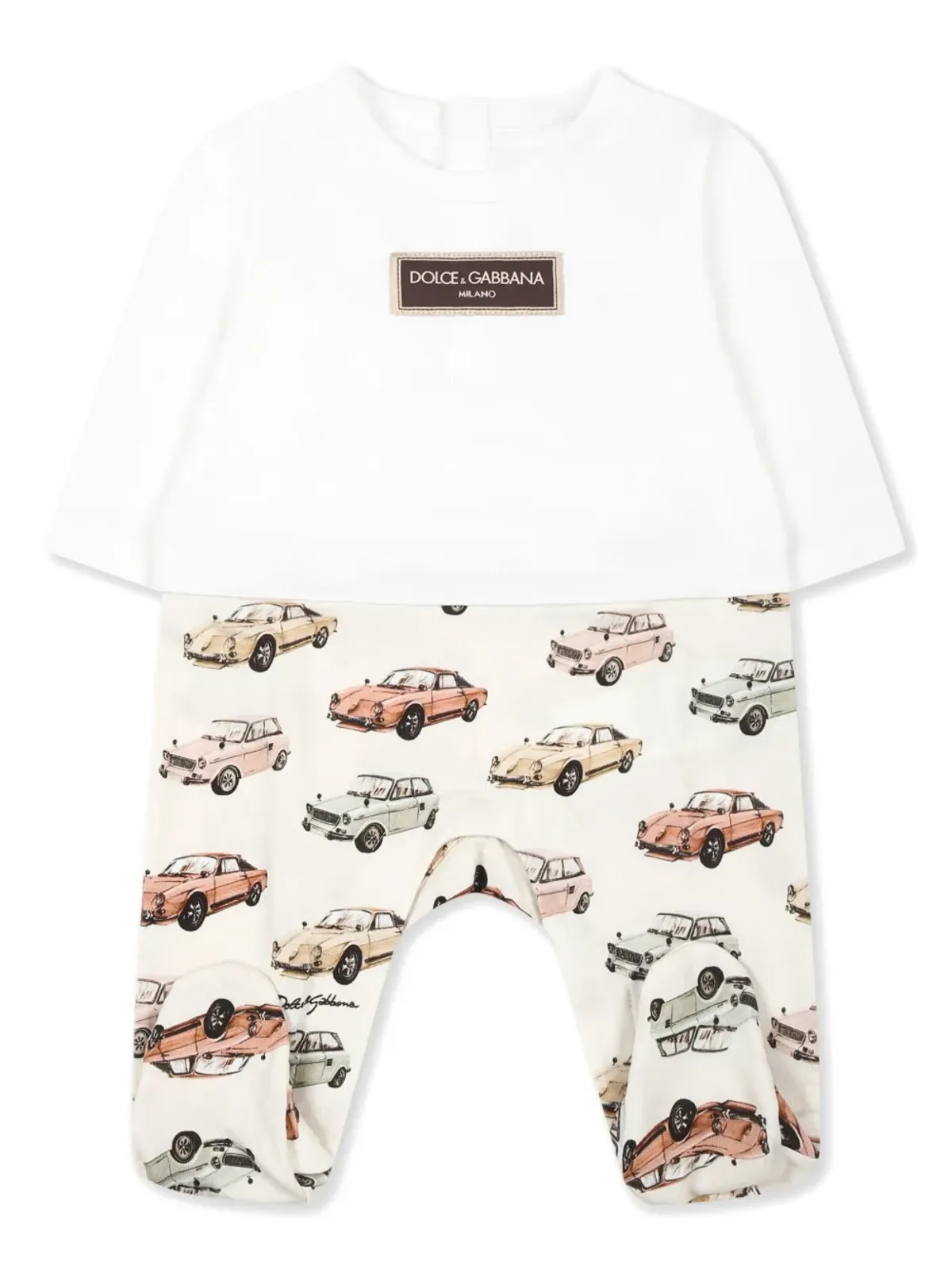 Dolce & Gabbana Kids ロゴアップリケ コットン トラウザーズセット ホワイト - 画像2