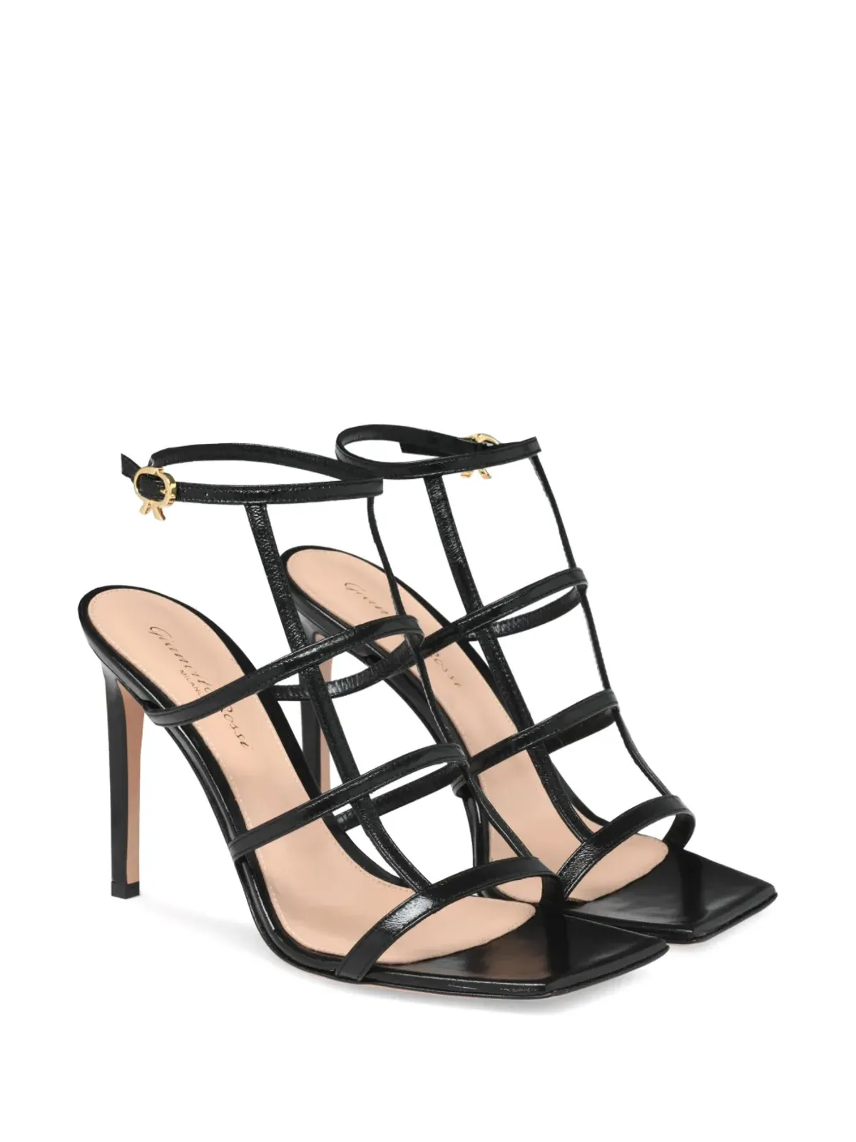 Gianvito Rossi Mondry 95mm ストラッピ サンダル - ブラック - 画像2