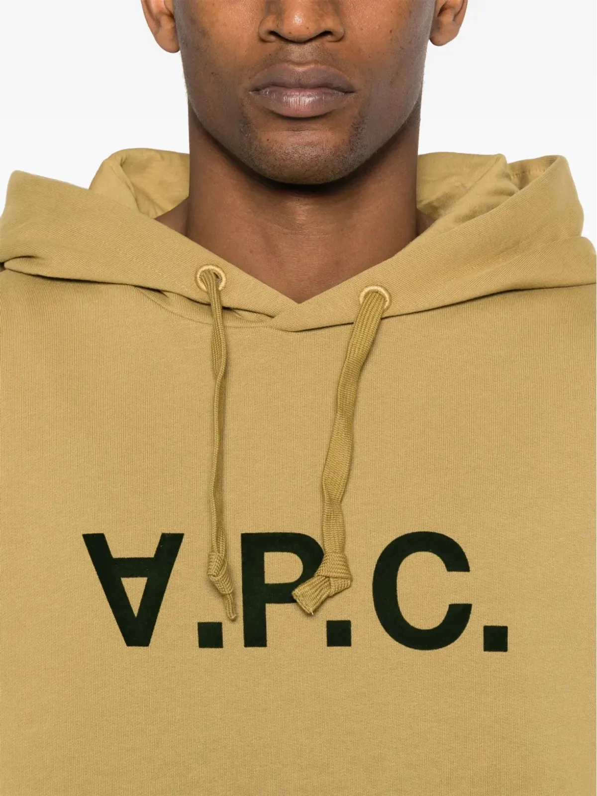 A.P.C. ロゴ・フロックド コットン フーディー - グリーン - 画像5