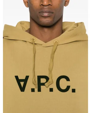 A.P.C. ロゴ・フロックド コットン フーディー - グリーン - サムネイル5
