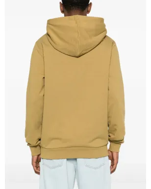 A.P.C. ロゴ・フロックド コットン フーディー - グリーン - サムネイル4