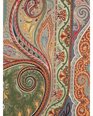 ETRO ペイズリー柄 ウール混紡スカーフ グリーン - サムネイル2