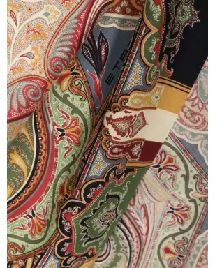 ETRO ペイズリー柄 ウール混紡スカーフ グリーン - サムネイル3