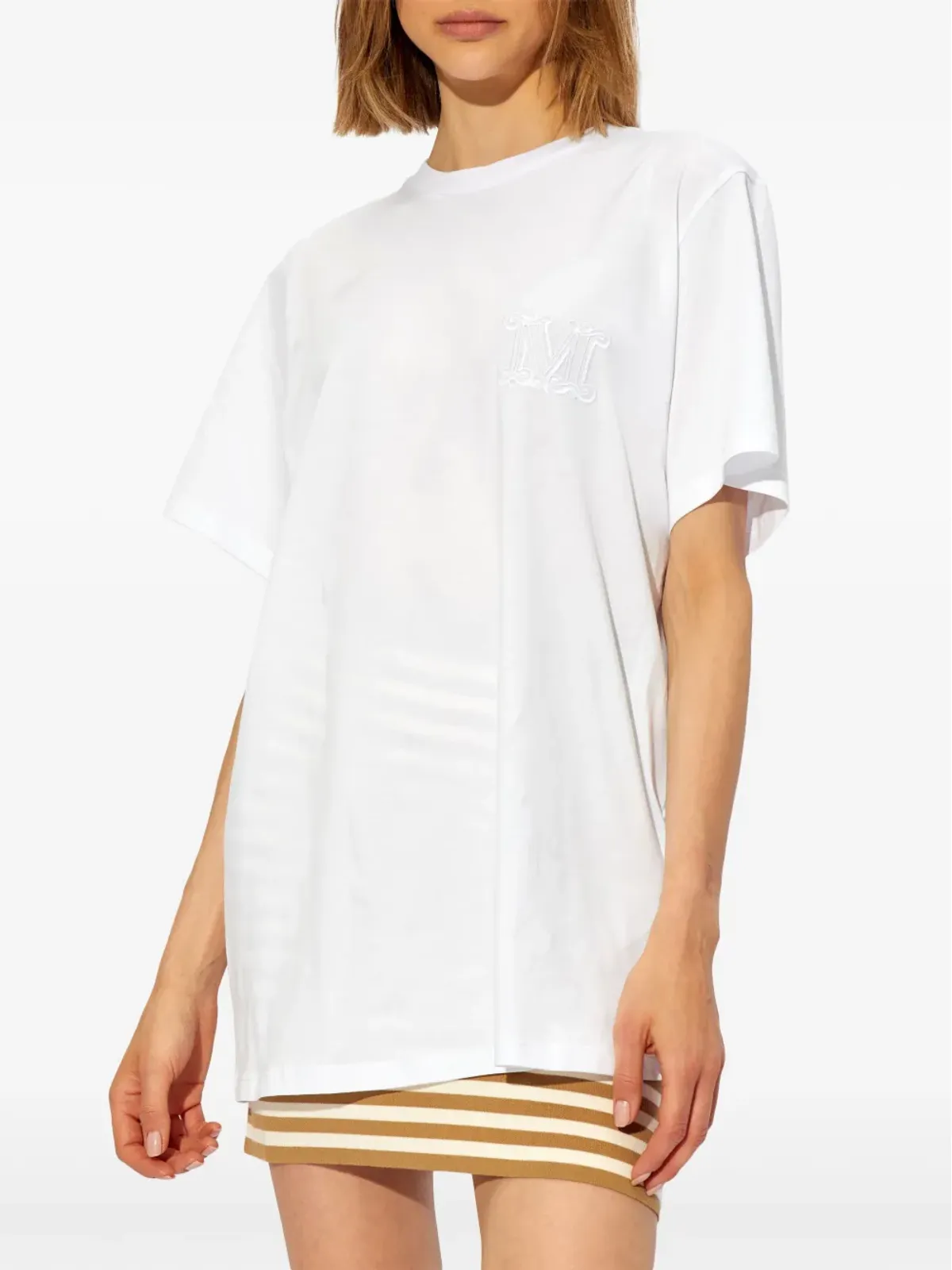 Max Mara モノグラム刺繍入りコットンTシャツ - 画像3