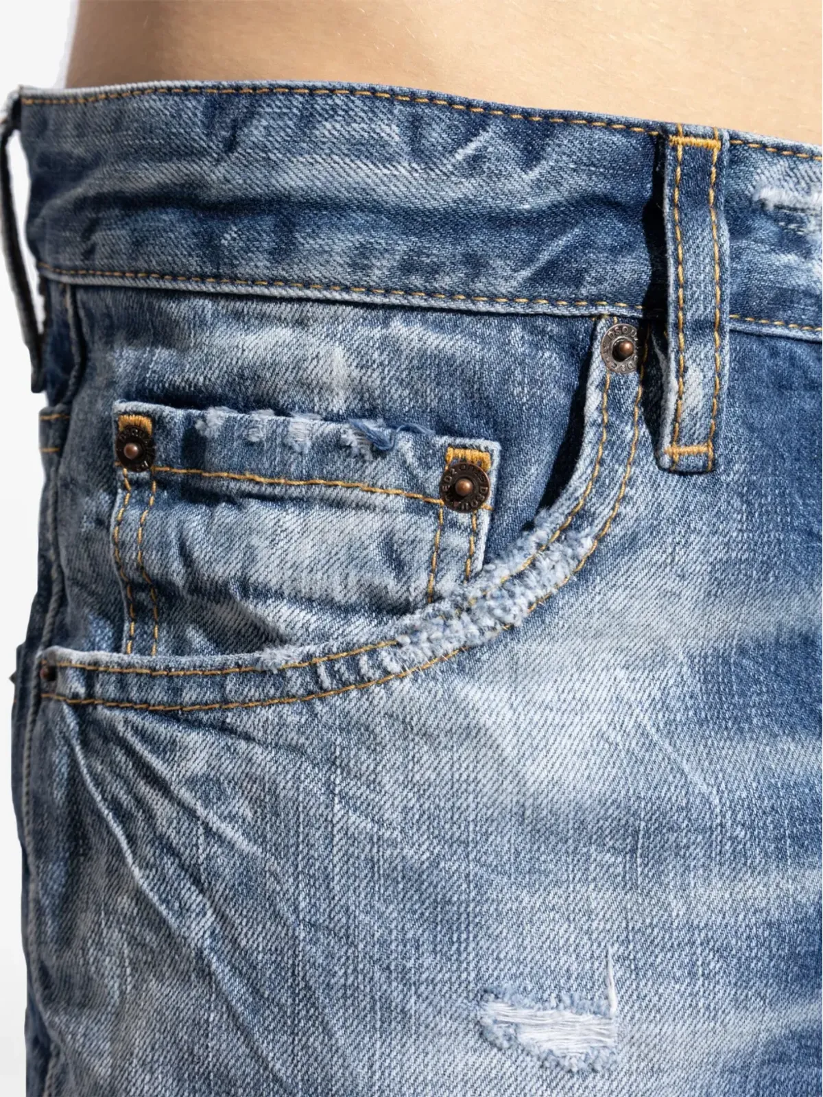 DSQUARED2 ダメージ加工ストレートレッグ ジーンズ - ブルー - 画像5