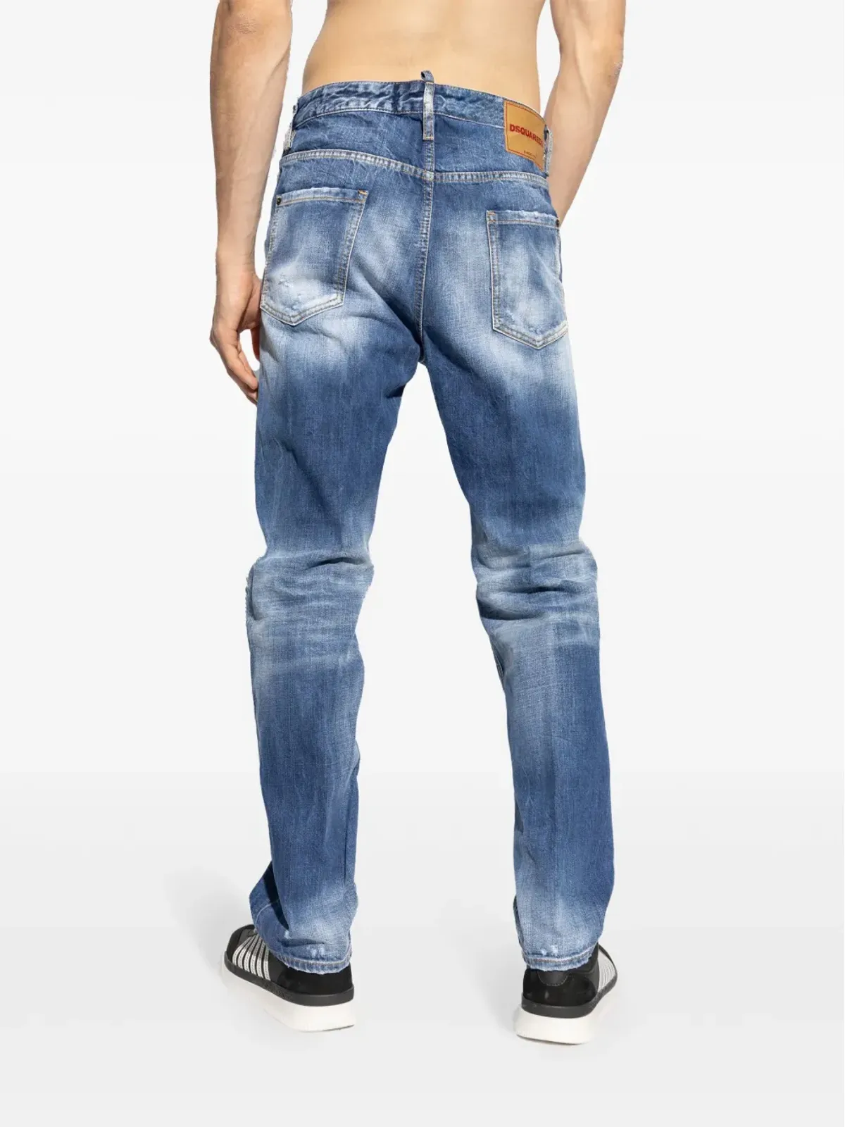 DSQUARED2 ダメージ加工ストレートレッグ ジーンズ - ブルー - 画像4