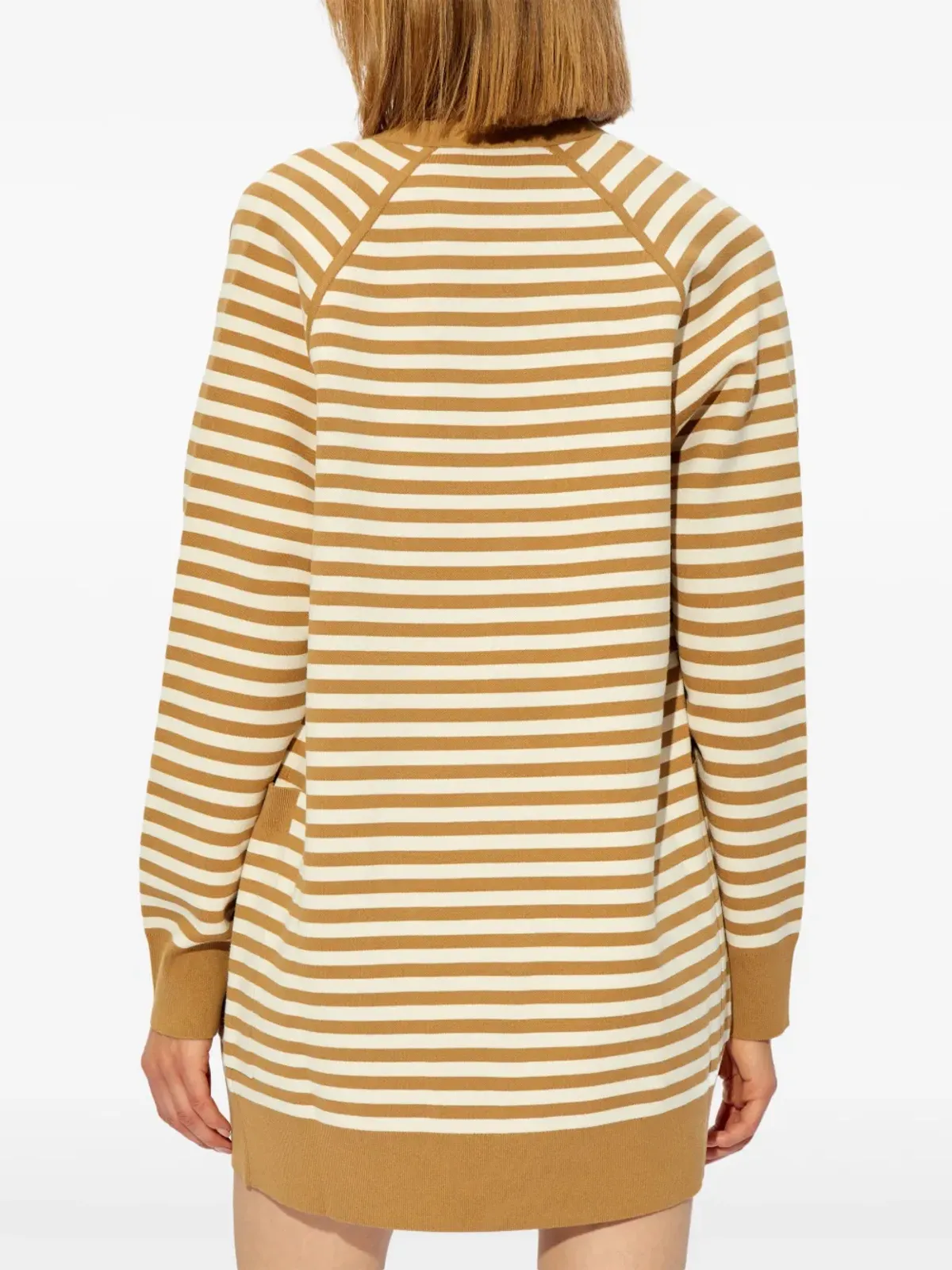 Max Mara ブラウンのストライプVネックカーディガン - 画像4
