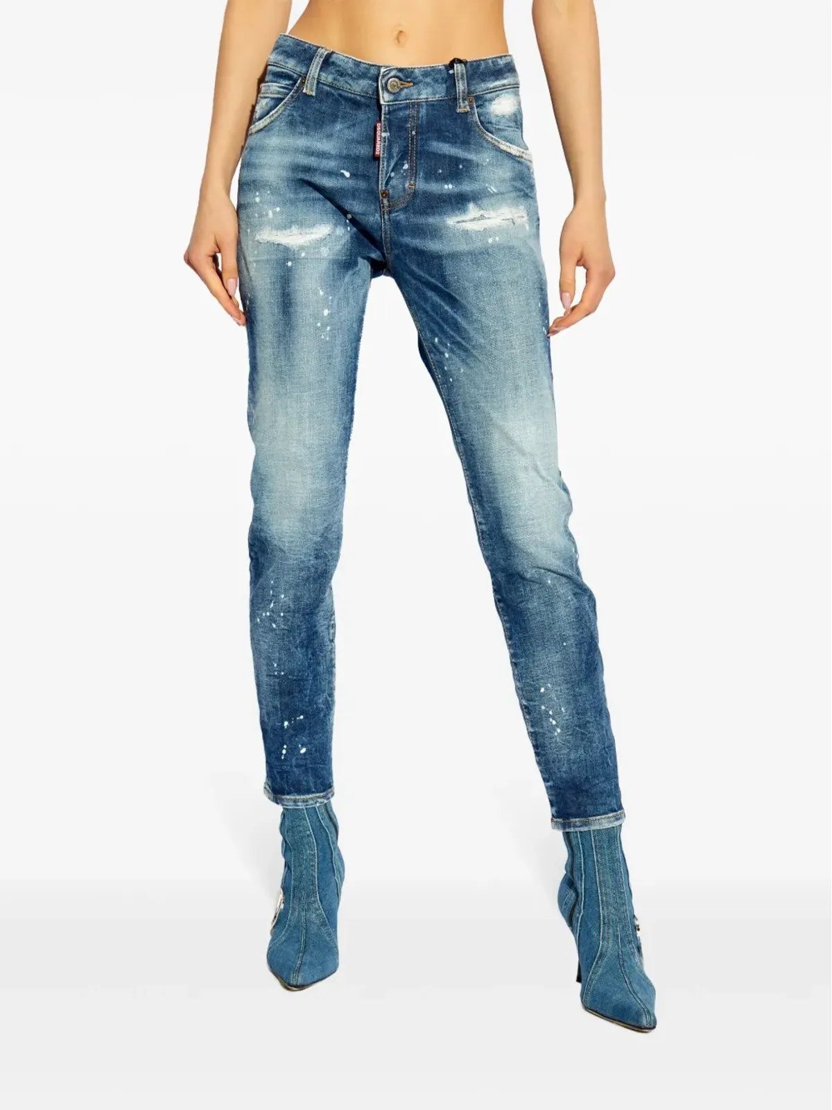 DSQUARED2 ブルー ロゴパッチ デニム ジーンズ - 画像3
