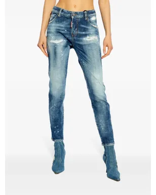 DSQUARED2 ブルー ロゴパッチ デニム ジーンズ - サムネイル3