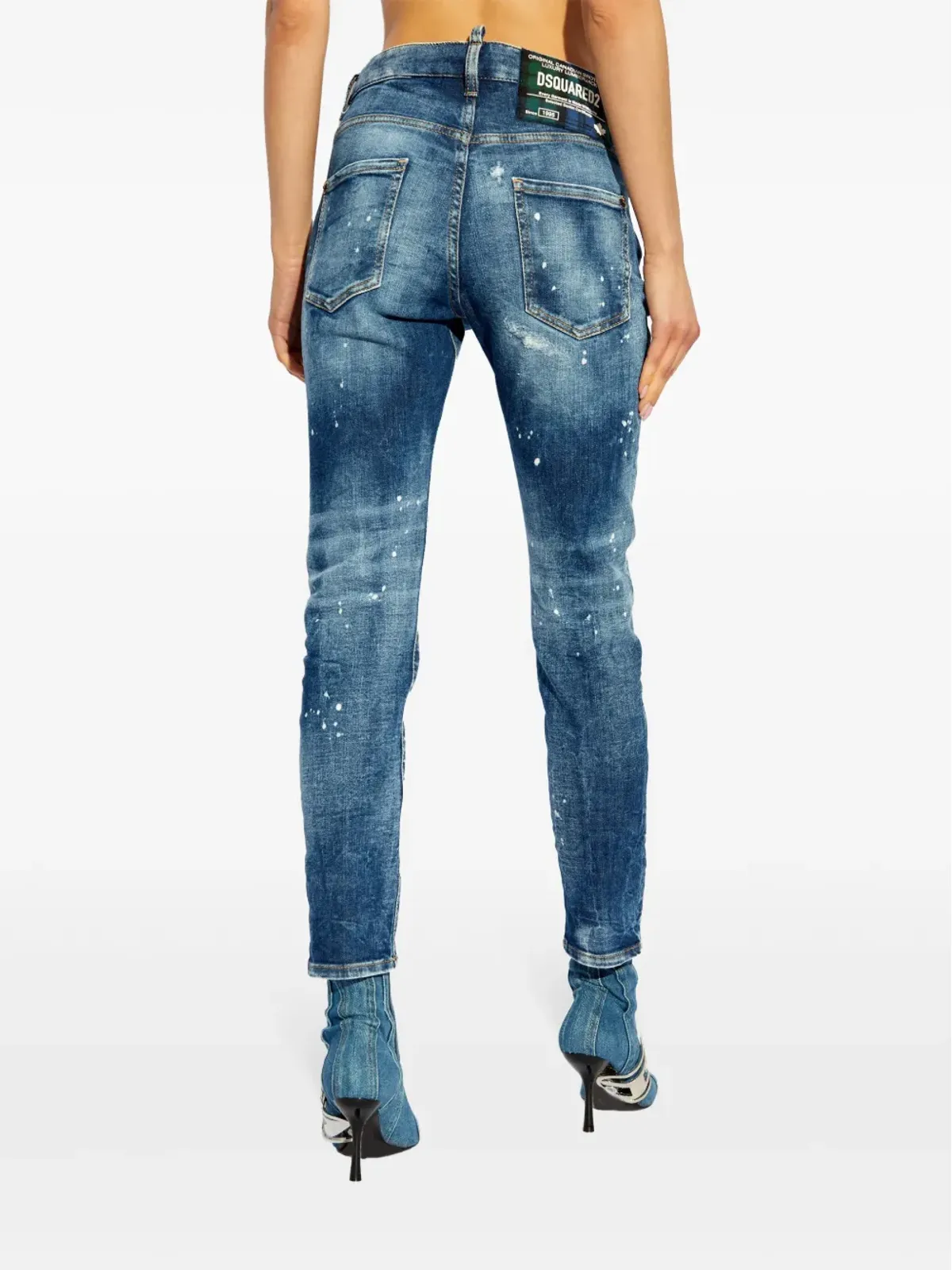 DSQUARED2 ブルー ロゴパッチ デニム ジーンズ - 画像4