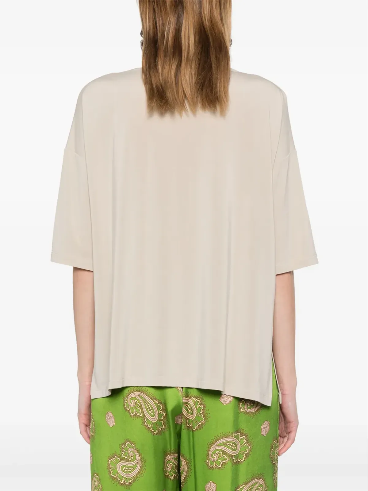 Le Tricot Perugia Vネック ドロップショルダー Tシャツ - 画像4