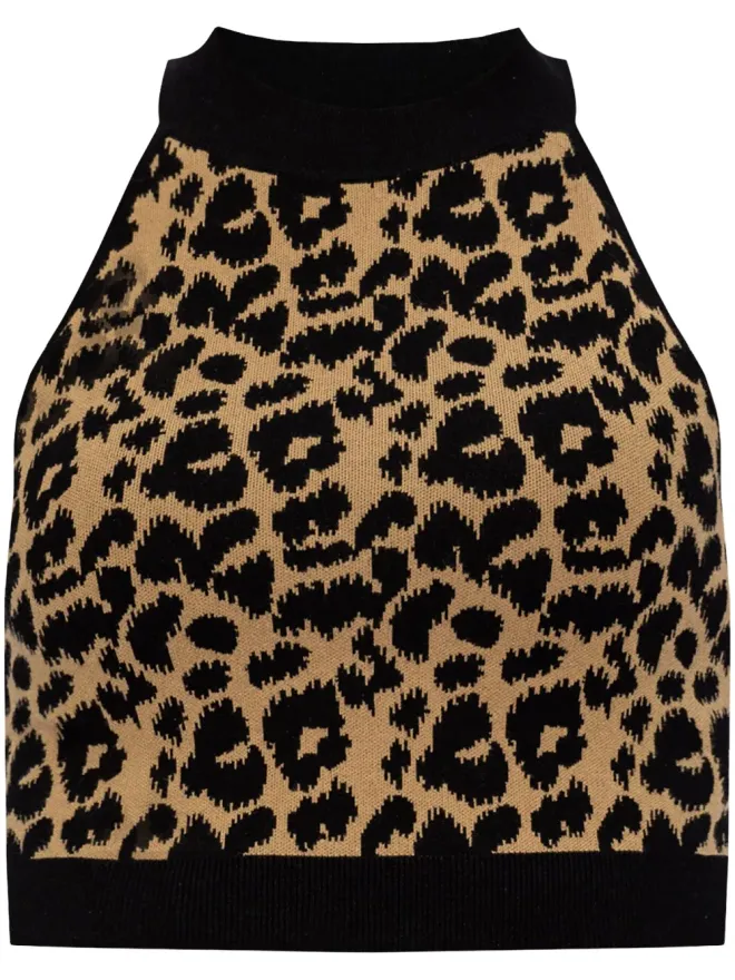 Max Mara Max Mara テンナ レオパード柄 クロップトップ - ブラウンの商品画像