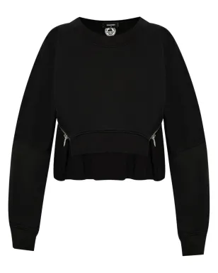 DSQUARED2 ジップディテール コットン スウェットシャツ - ブラック - サムネイル1