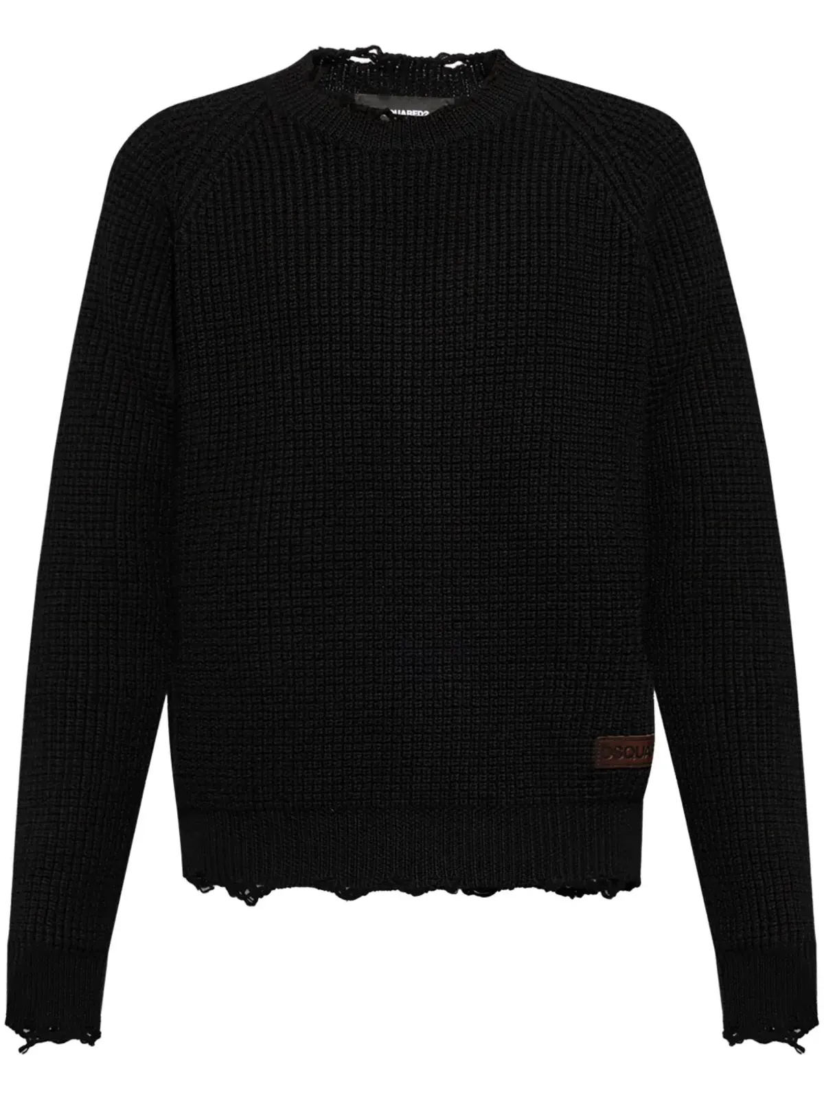 DSQUARED2 ロゴパッチ入り ワッフルニット セーター - 画像1
