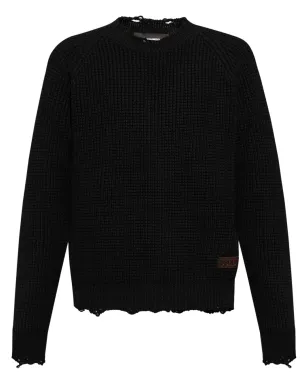 DSQUARED2 ロゴパッチ入り ワッフルニット セーター - サムネイル1