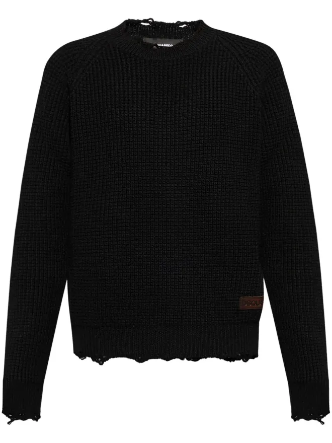 Dsquared2 DSQUARED2 ロゴパッチ入り ワッフルニット セーターの商品画像