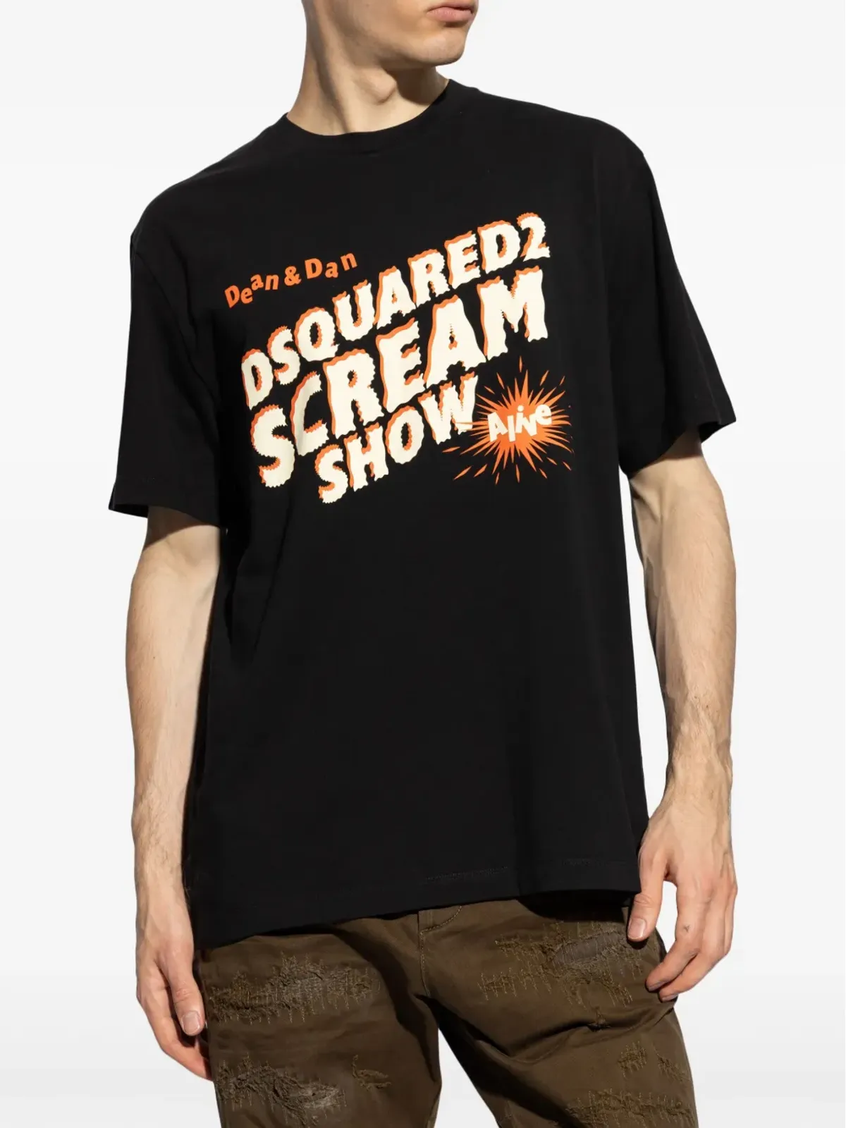 DSQUARED2 Scream Show コットンTシャツ ブラック - 画像3