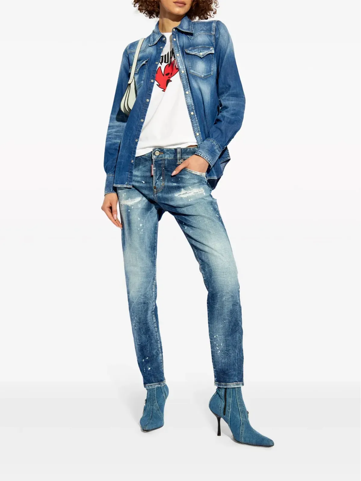 DSQUARED2 ホラーメープルリーフプリント Tシャツ - 画像2