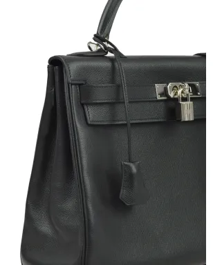 ビンテージ Hermès Kelly Retourne 32 ツーウェイ ハンドバッグ - ブラック - サムネイル3