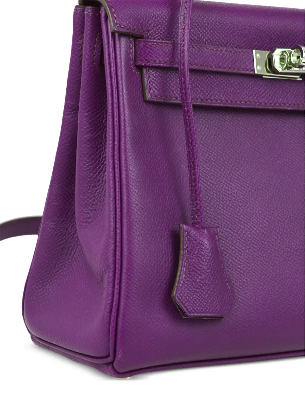 Hermès ビンテージ 2010 Kelly Retourne 25 ツーウェイ ハンドバッグ - パープル - 画像3