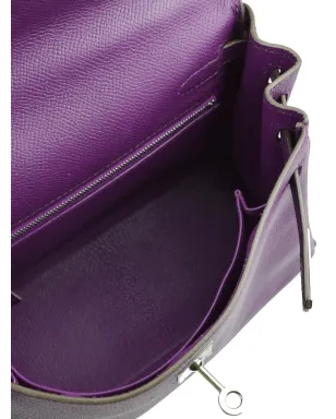 Hermès ビンテージ 2010 Kelly Retourne 25 ツーウェイ ハンドバッグ - パープル - サムネイル4