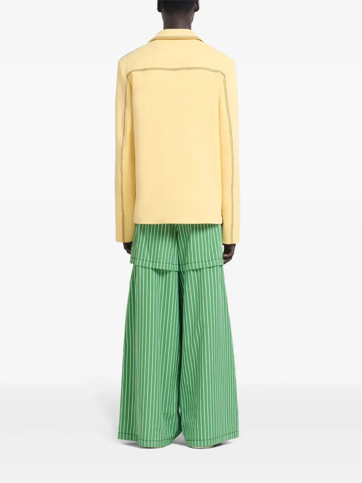 Marni ノッチドラペル デコレーティブステッチ ブレザー - イエロー - 画像4