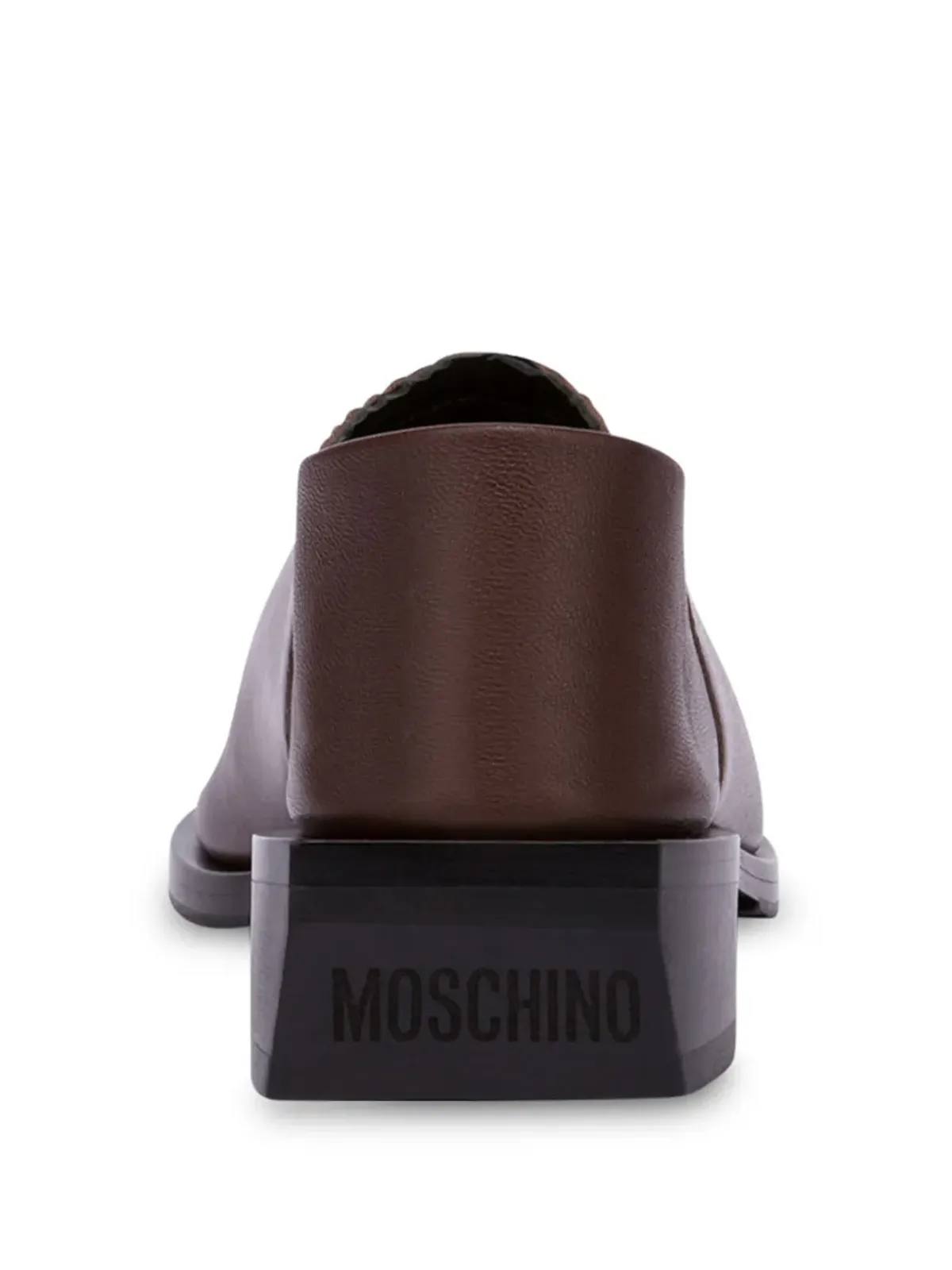 Moschino スカラップエッジ レザー ローファー ブラウン - 画像3