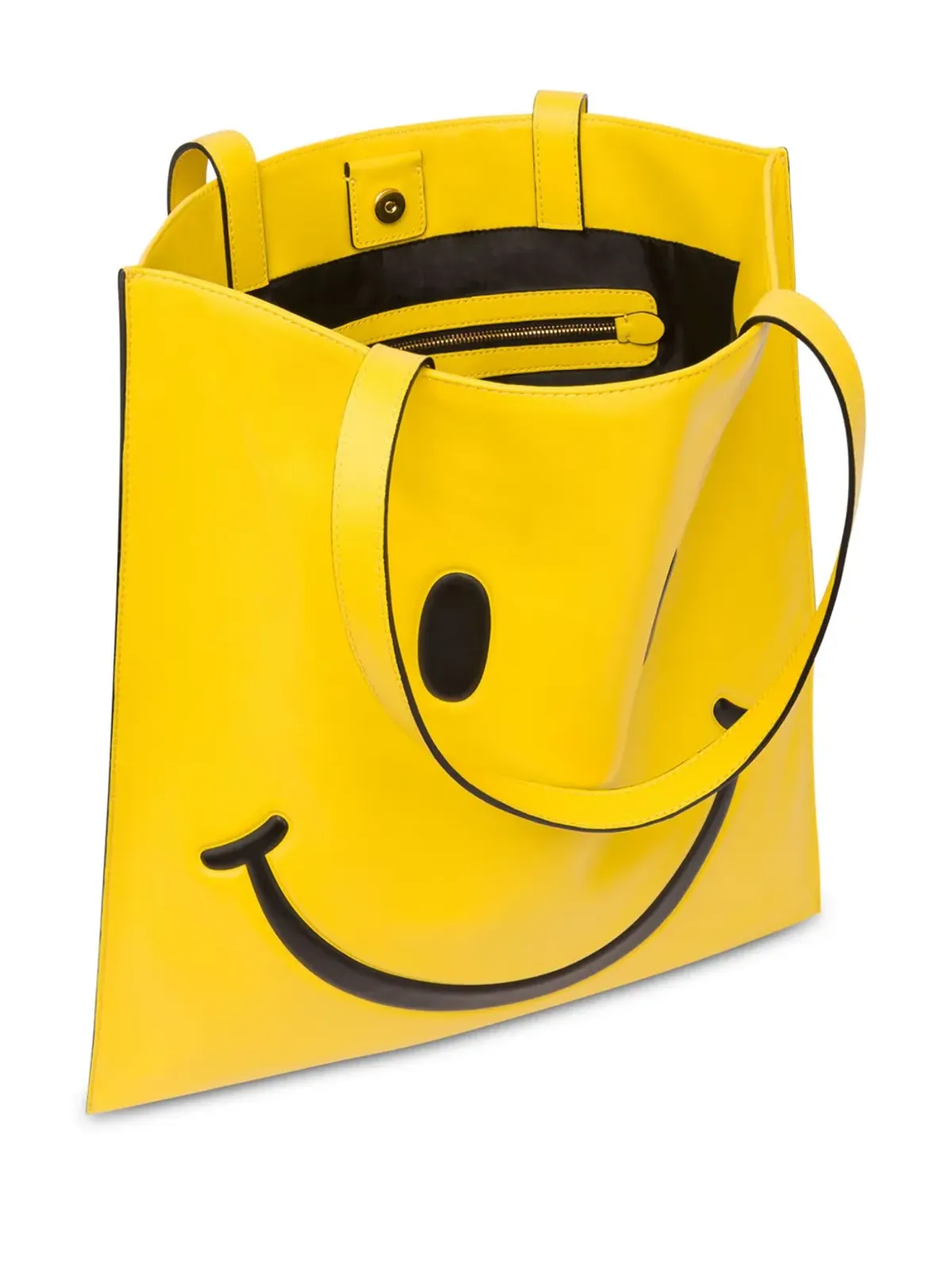 Moschino スマイリーレザーショルダーバッグ - イエロー - 画像3