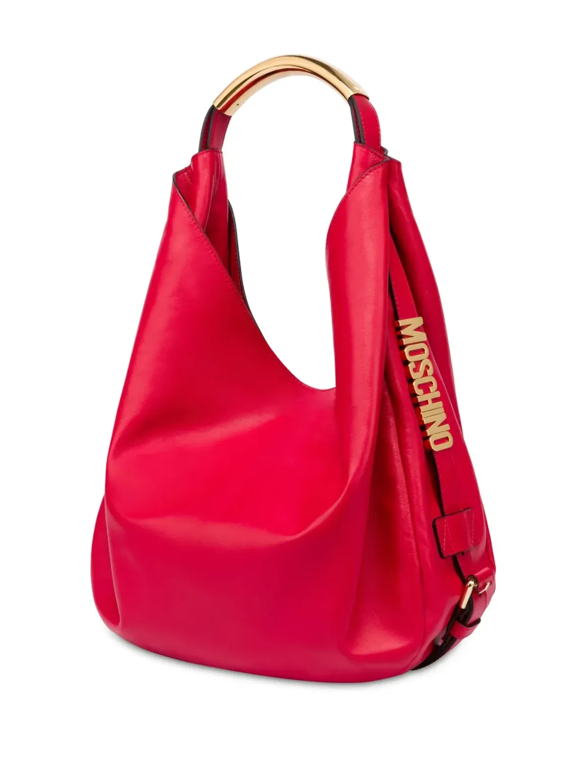 Moschino ハンドルミーレザーショルダーバッグ レッド - 画像2