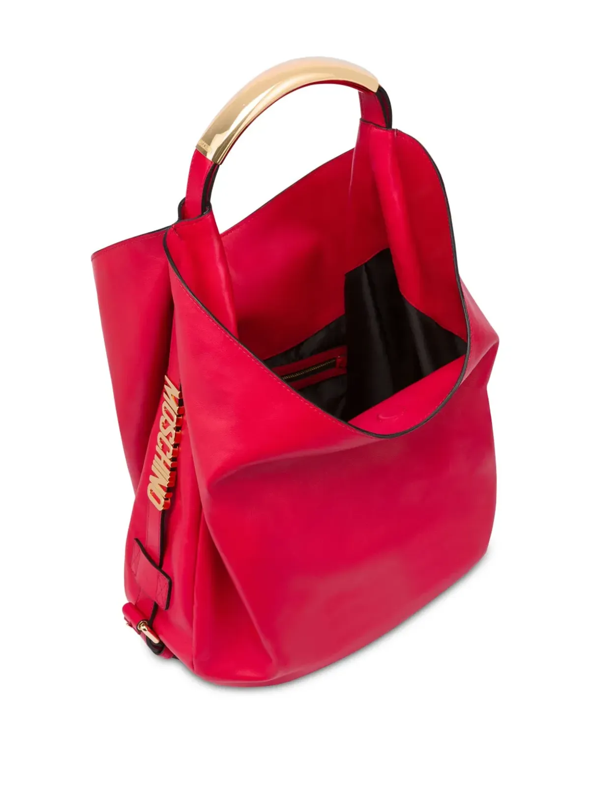 Moschino ハンドルミーレザーショルダーバッグ レッド - 画像3
