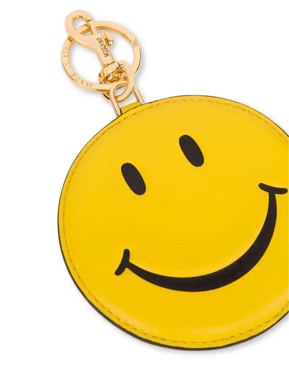 Moschino スマイリーフェイス レザー キーチェーン - イエロー - 画像3