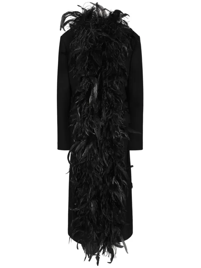Dolce & Gabbana Dolce & Gabbana 羽毛トリムコートの商品画像